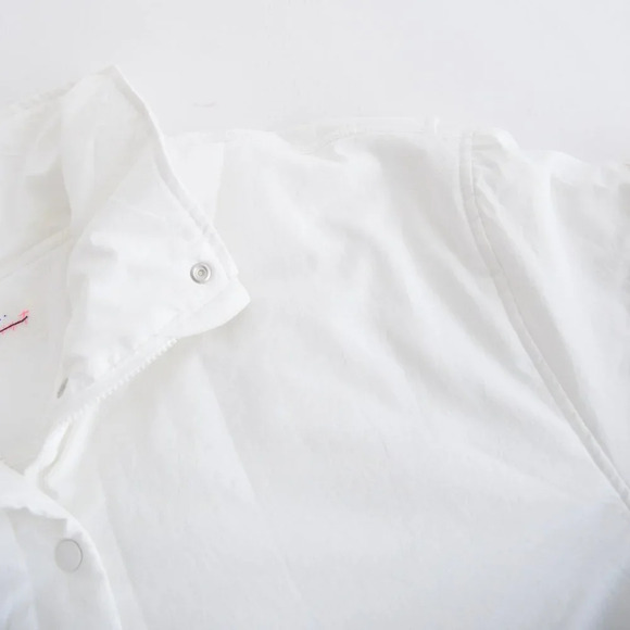 Free People FP Movement Solstice Bomber Cream Crochet Trim Lace Jacket Boho L - Picture 12 of 15